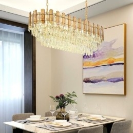 Plafonnier ovale moderne en cristal