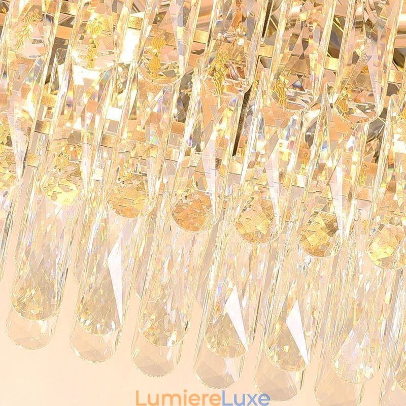 Plafonnier ovale moderne en cristal