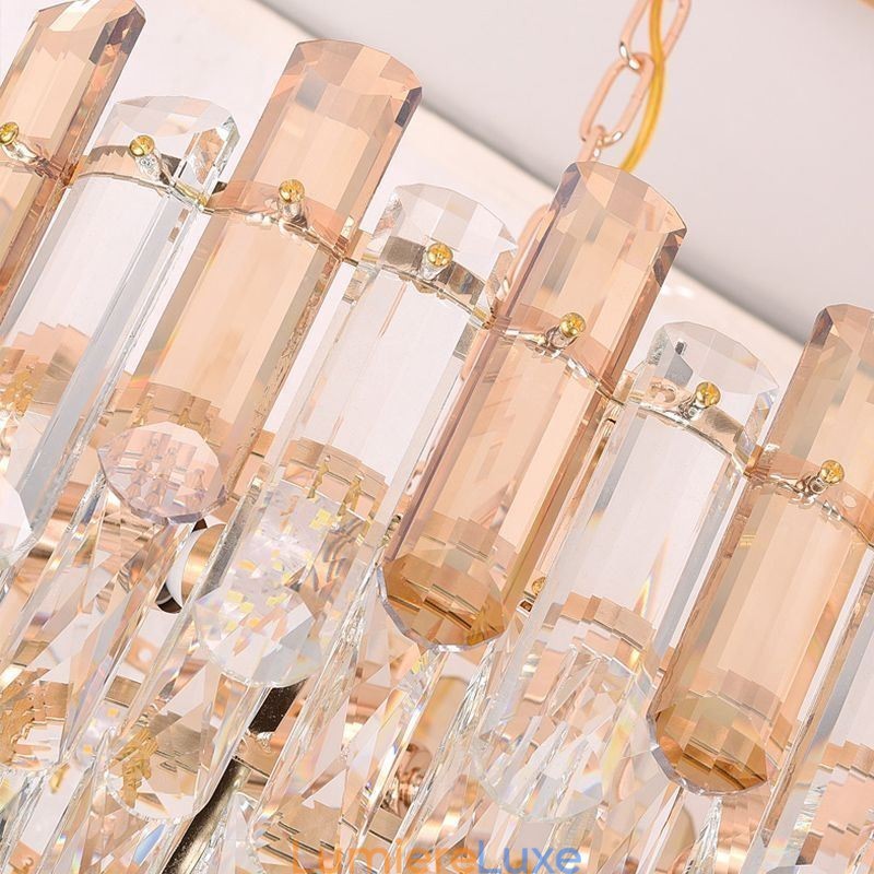 Plafonnier ovale moderne en cristal