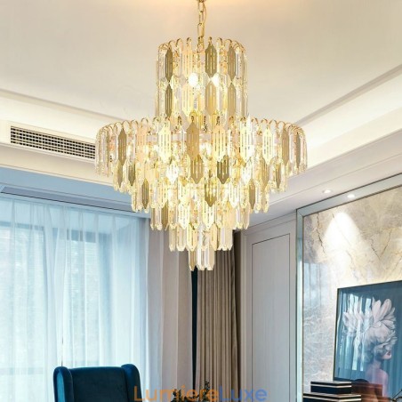 Suspension en cristal moderne, plafonnier contemporain Suspension en cristal moderne, plafonnier contemporain