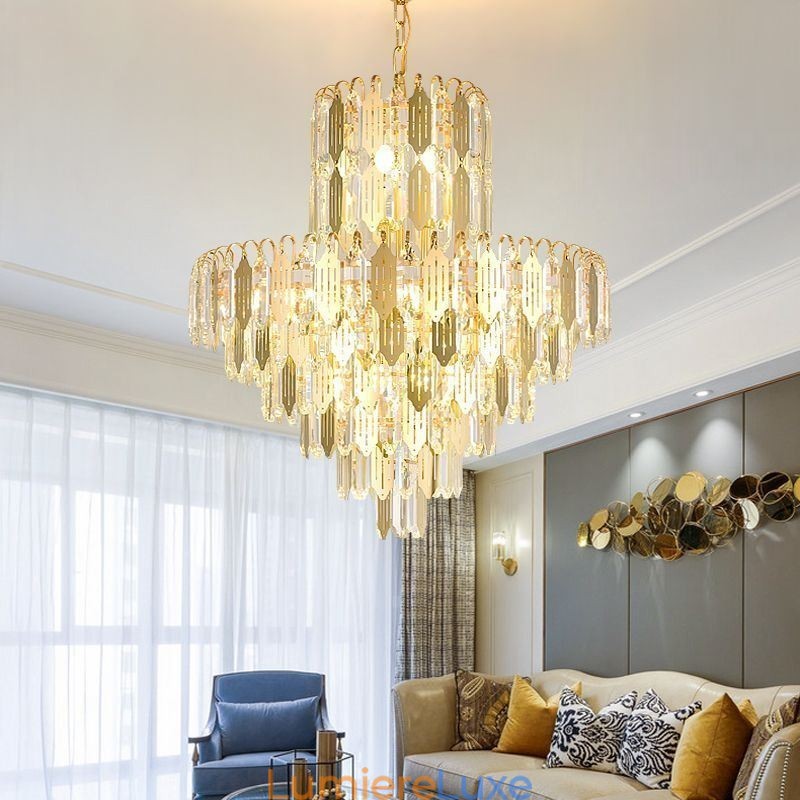 Suspension en cristal moderne, plafonnier contemporain