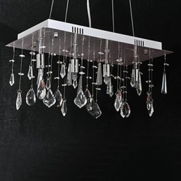 Lustre traditionnel classique en cristal et métal chromé