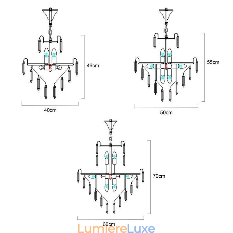 Suspension en cristal moderne, plafonnier contemporain