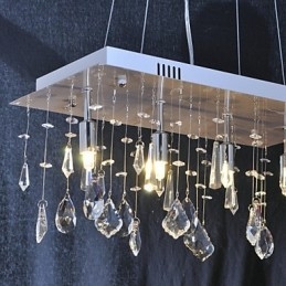 Lustre traditionnel classique en cristal et métal chromé