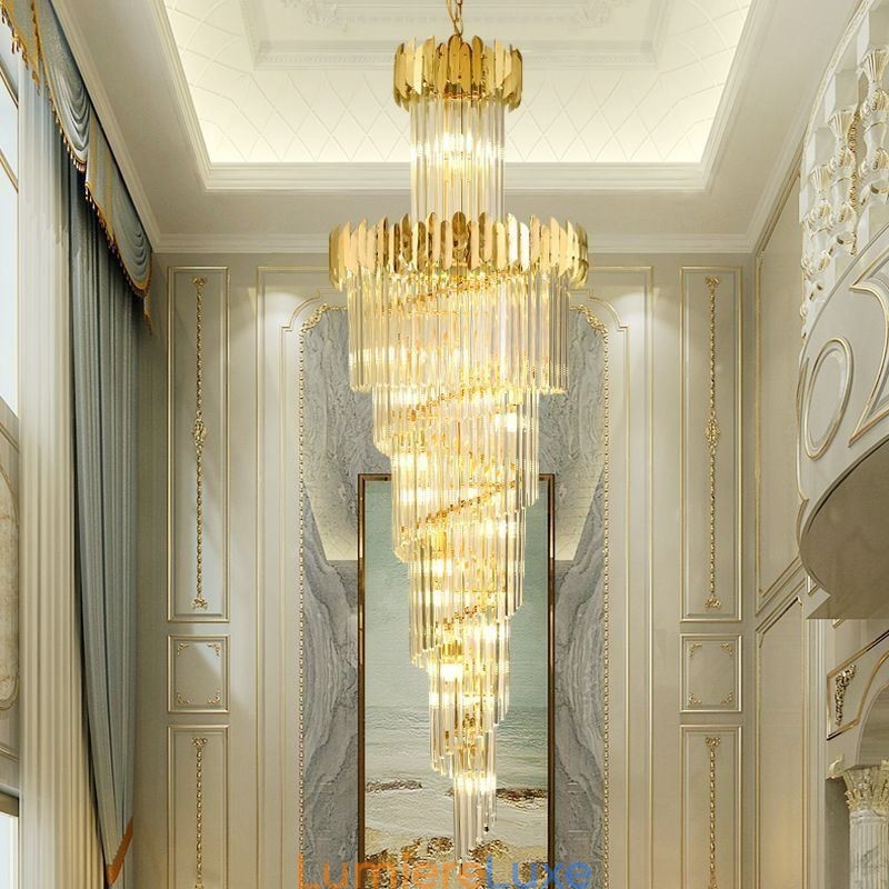 Suspension européenne en cristal pour escaliers, hall d'entrée