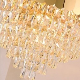 Plafonnier suspendu moderne en cristal doré K9