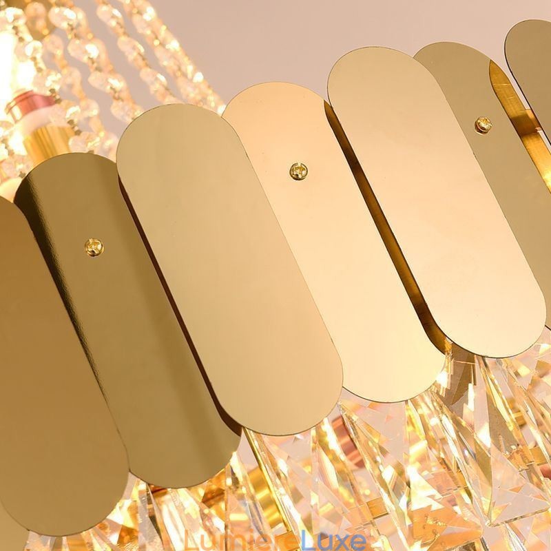 Plafonnier suspendu moderne en cristal doré K9