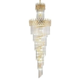 Suspension européenne en cristal pour haut plafond, escalier