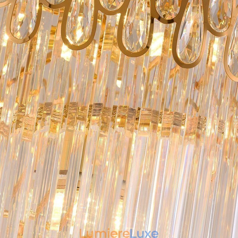 Suspension européenne en cristal pour haut plafond, escalier