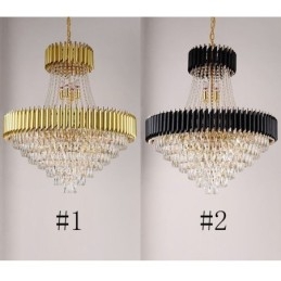 Plafonnier rond en cristal moderne avec suspension