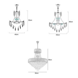 Plafonnier rond en cristal moderne avec suspension