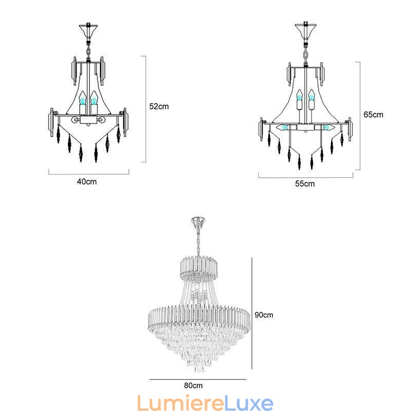 Plafonnier rond en cristal moderne avec suspension