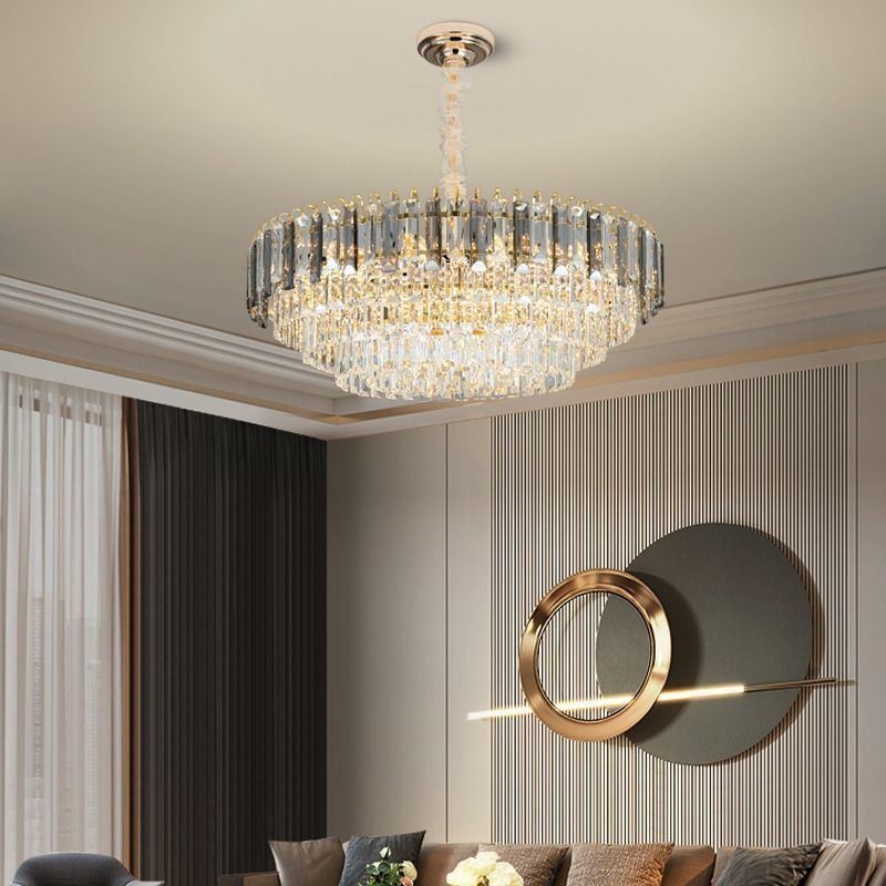 Suspension en cristal, éclairage de plafond de luxe 12 ou 16 lumières