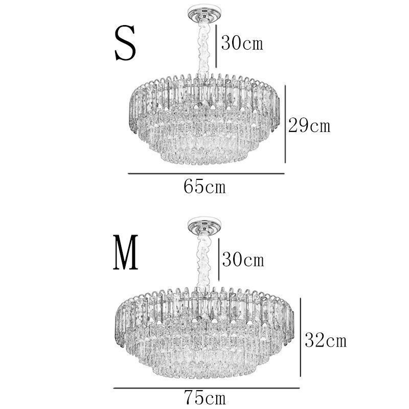 Suspension en cristal, éclairage de plafond de luxe 12 ou 16 lumières
