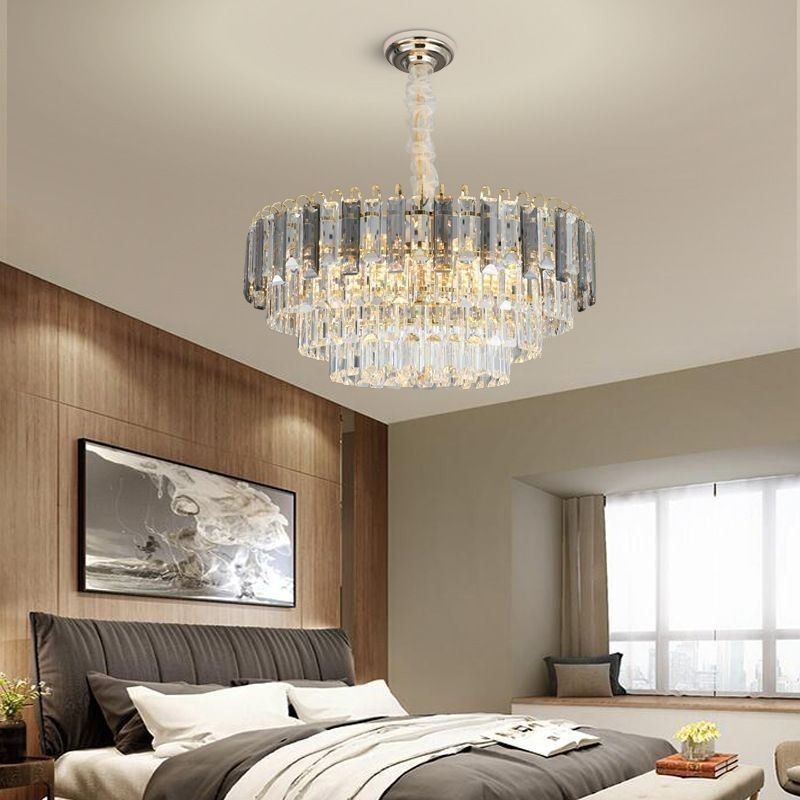 Suspension en cristal, éclairage de plafond de luxe 12 ou 16 lumières