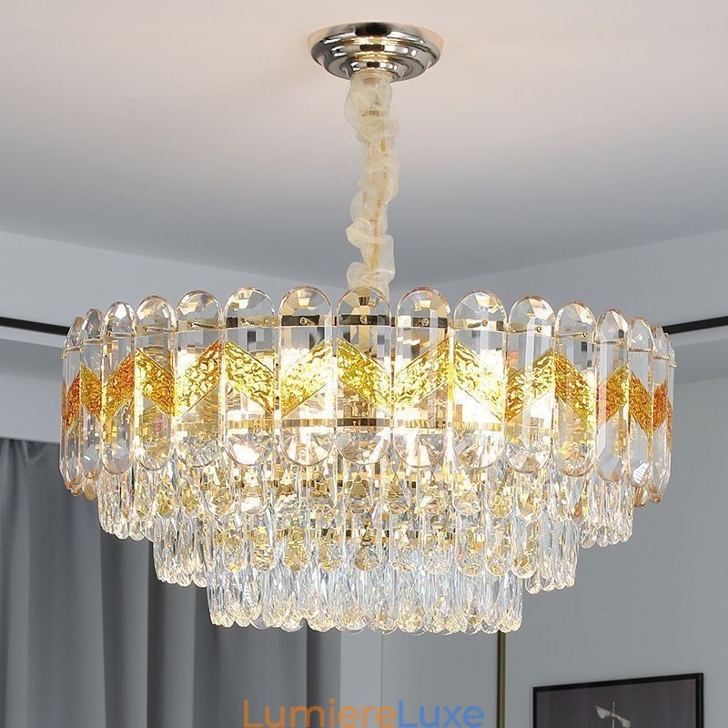 Plafonnier suspendu de luxe en cristal, 9, 12 ou 16 lumières