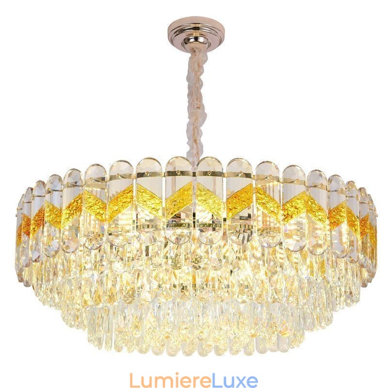 Plafonnier suspendu de luxe en cristal, 9, 12 ou 16 lumières