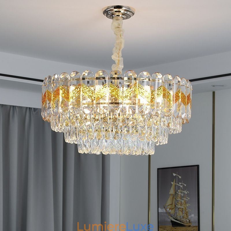 Plafonnier suspendu de luxe en cristal, 9, 12 ou 16 lumières