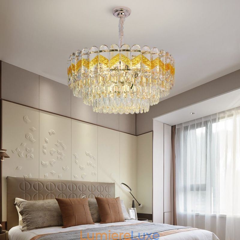 Plafonnier suspendu de luxe en cristal, 9, 12 ou 16 lumières
