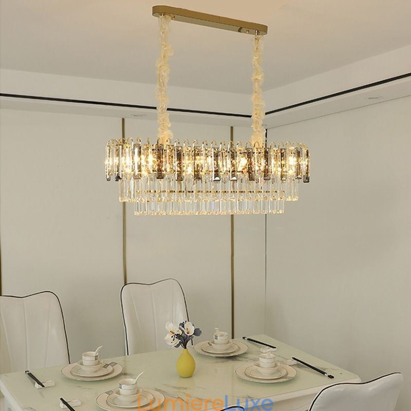 Suspension rectangulaire en cristal