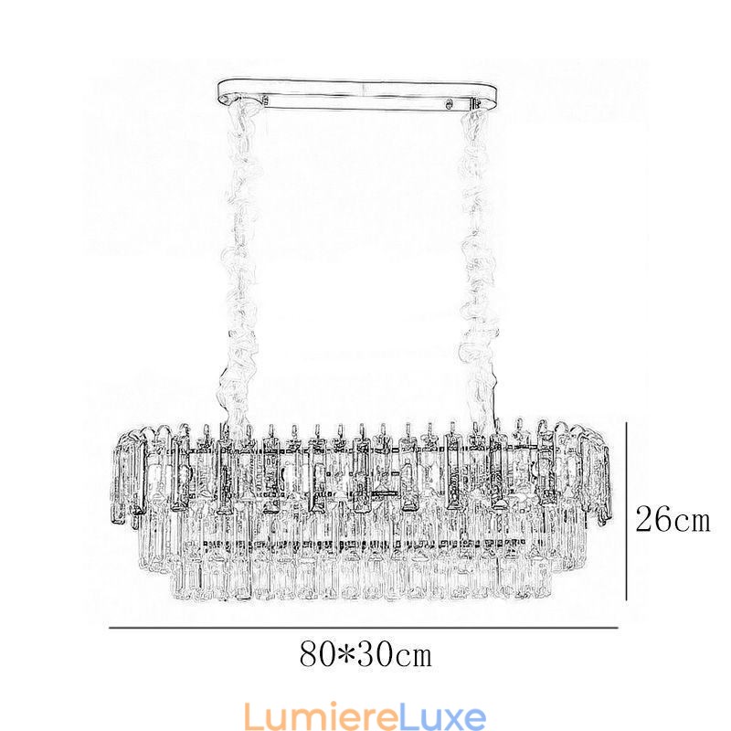 Suspension rectangulaire en cristal