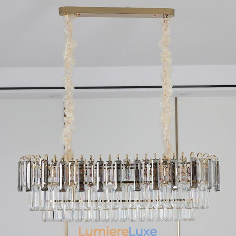 Suspension rectangulaire en cristal