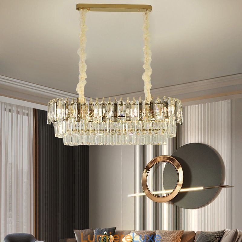 Suspension rectangulaire en cristal