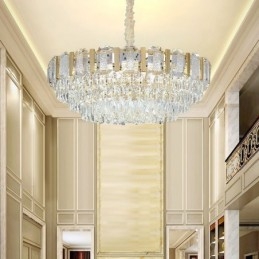 Plafonnier rond suspendu en cristal