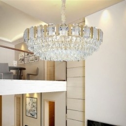 Plafonnier rond suspendu en cristal