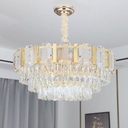 Plafonnier rond suspendu en cristal