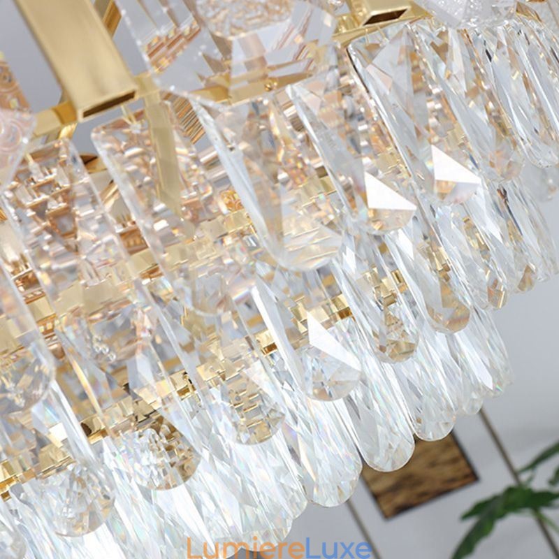 Plafonnier rond suspendu en cristal