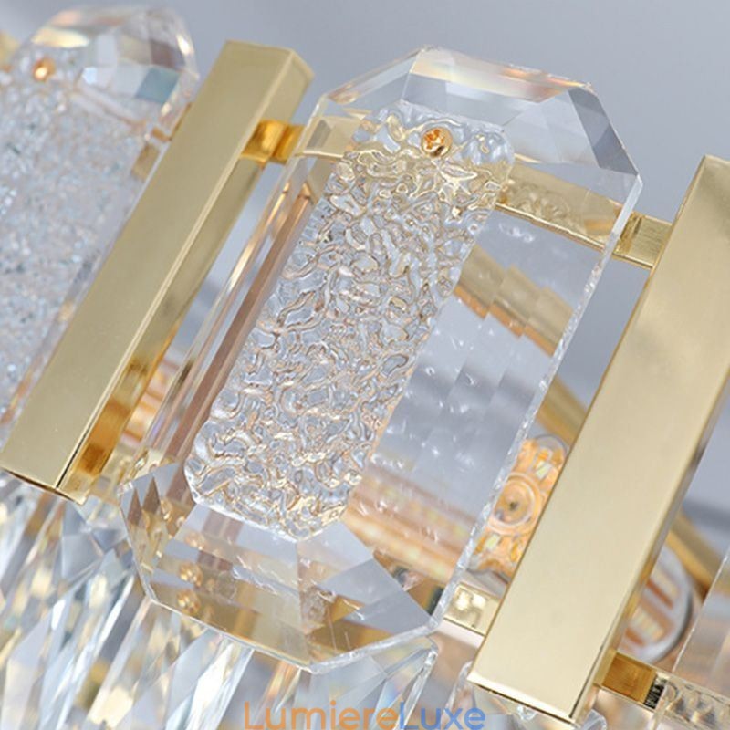 Plafonnier rond suspendu en cristal