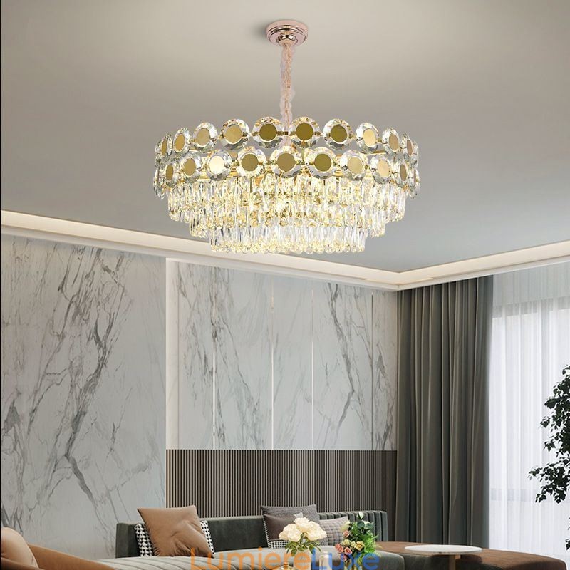 Plafonnier suspendu en cristal moderne