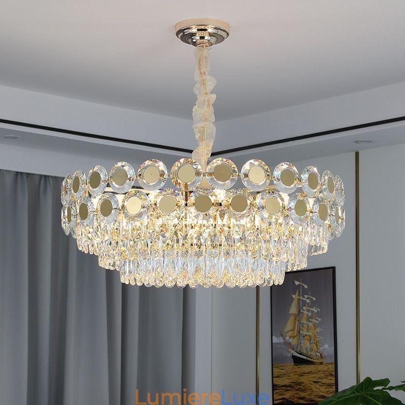 Plafonnier suspendu en cristal moderne