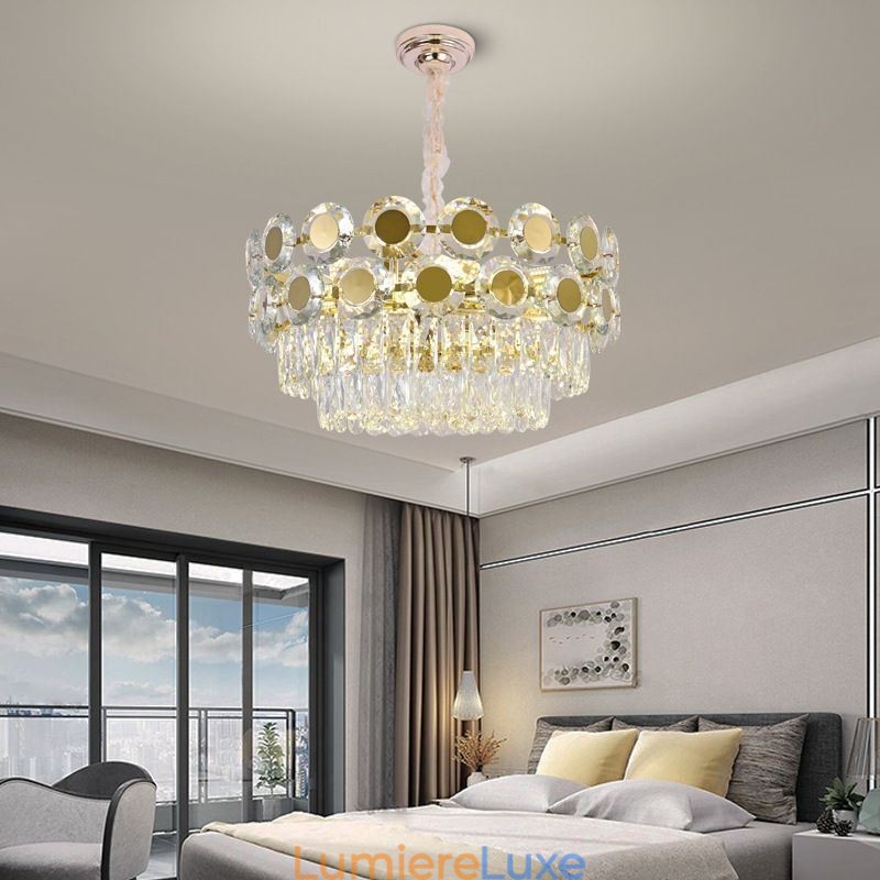Plafonnier suspendu en cristal moderne