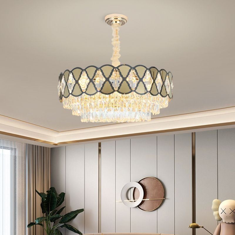 Suspension en cristal, plafonnier moderne en dentelle