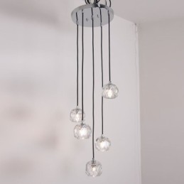 Plafonnier suspendu moderne en cristal en forme de ballon de football