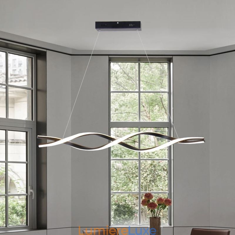 Luminaires suspendus modernes en forme de vague noire