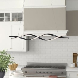 Luminaires suspendus modernes en forme de vague noire