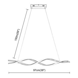 Luminaires suspendus modernes en forme de vague noire