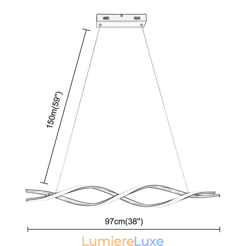Luminaires suspendus modernes en forme de vague noire