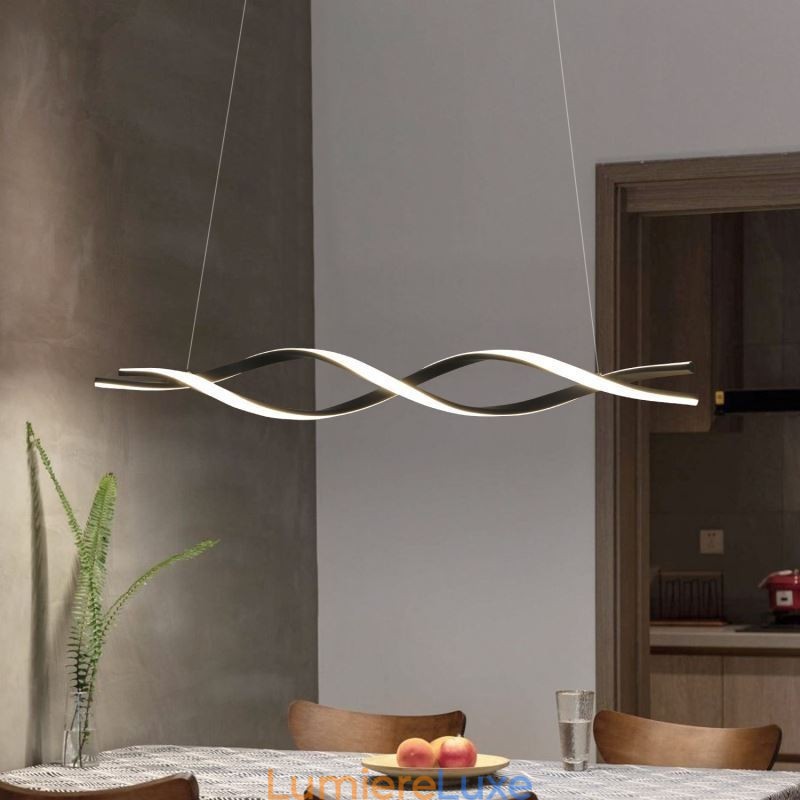 Luminaires suspendus modernes en forme de vague noire