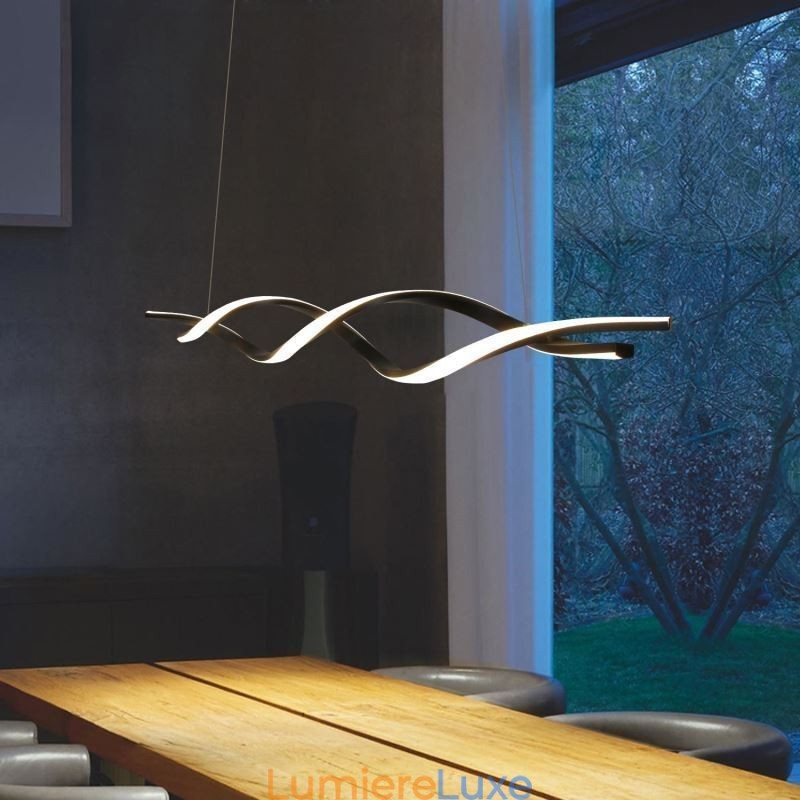 Luminaires suspendus modernes en forme de vague noire