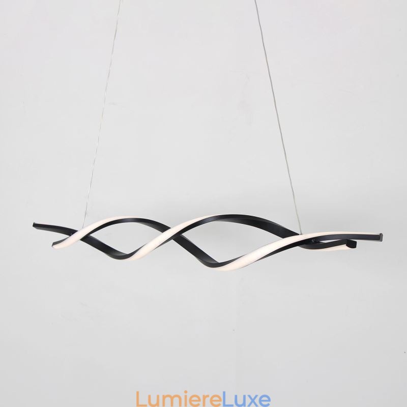 Luminaires suspendus modernes en forme de vague noire
