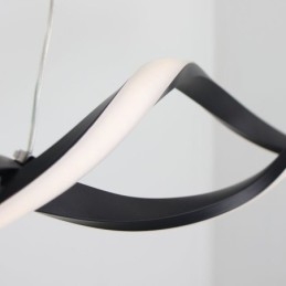 Luminaires suspendus modernes en forme de vague noire