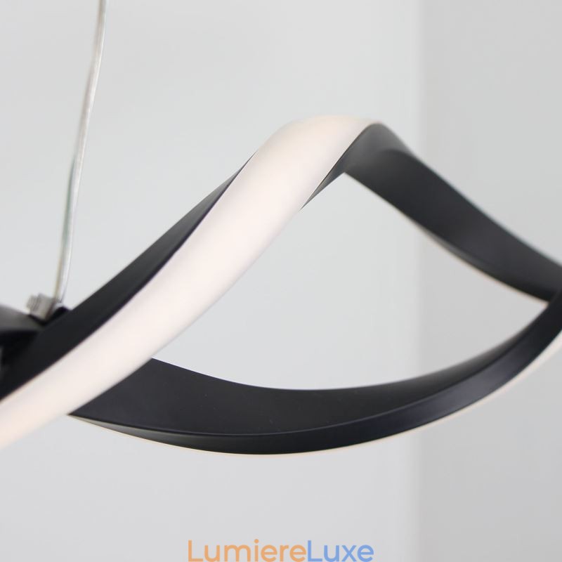Luminaires suspendus modernes en forme de vague noire