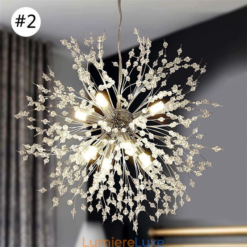 Lustre feu d'artifice 8 lumières, suspension pissenlit