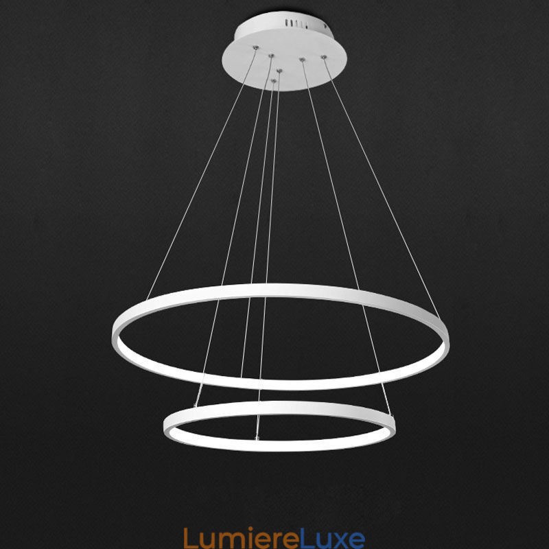 Suspension simple et moderne en aluminium à double anneau