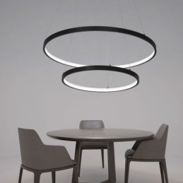 Suspension simple et moderne en aluminium à double anneau