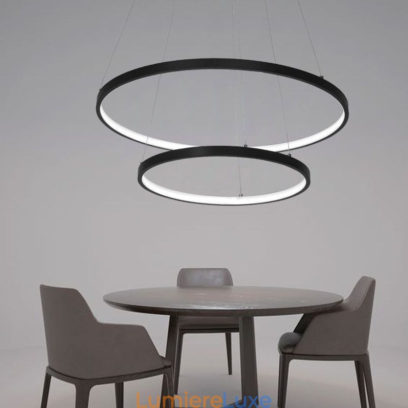 Suspension simple et moderne en aluminium à double anneau